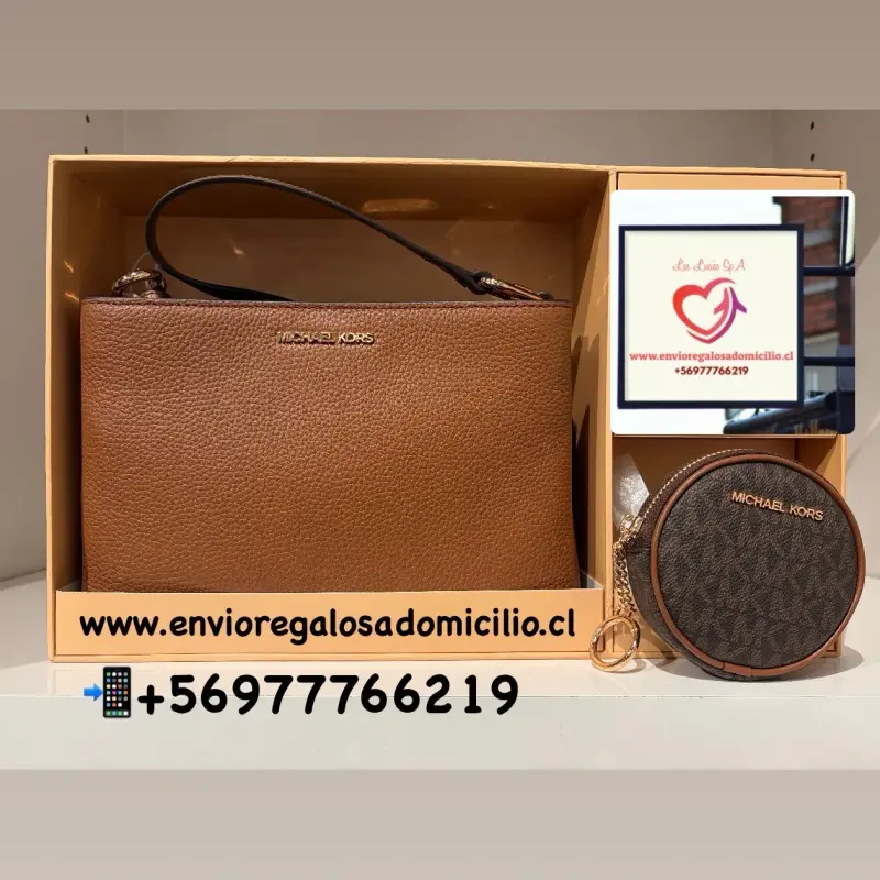 Cartera de cuero marrón MK - 2