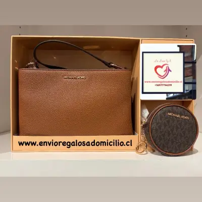 Cartera de cuero marrón MK - miniatura 3
