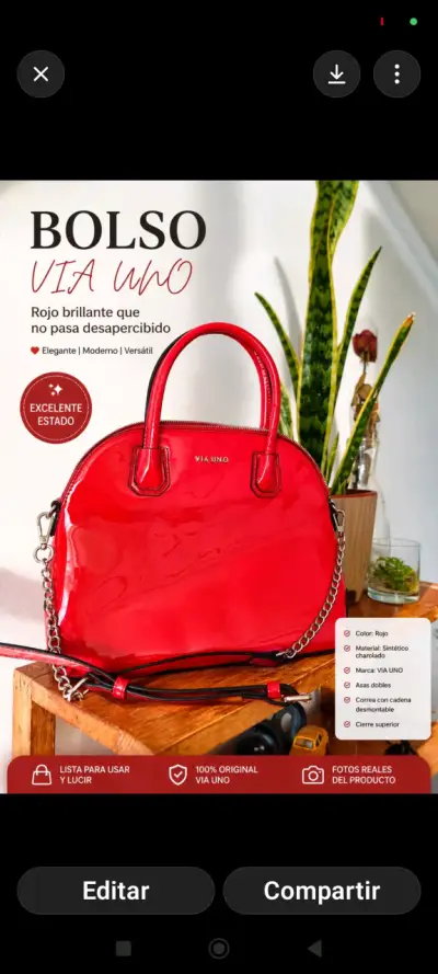 Bolso rojo Via Uno - miniatura 1