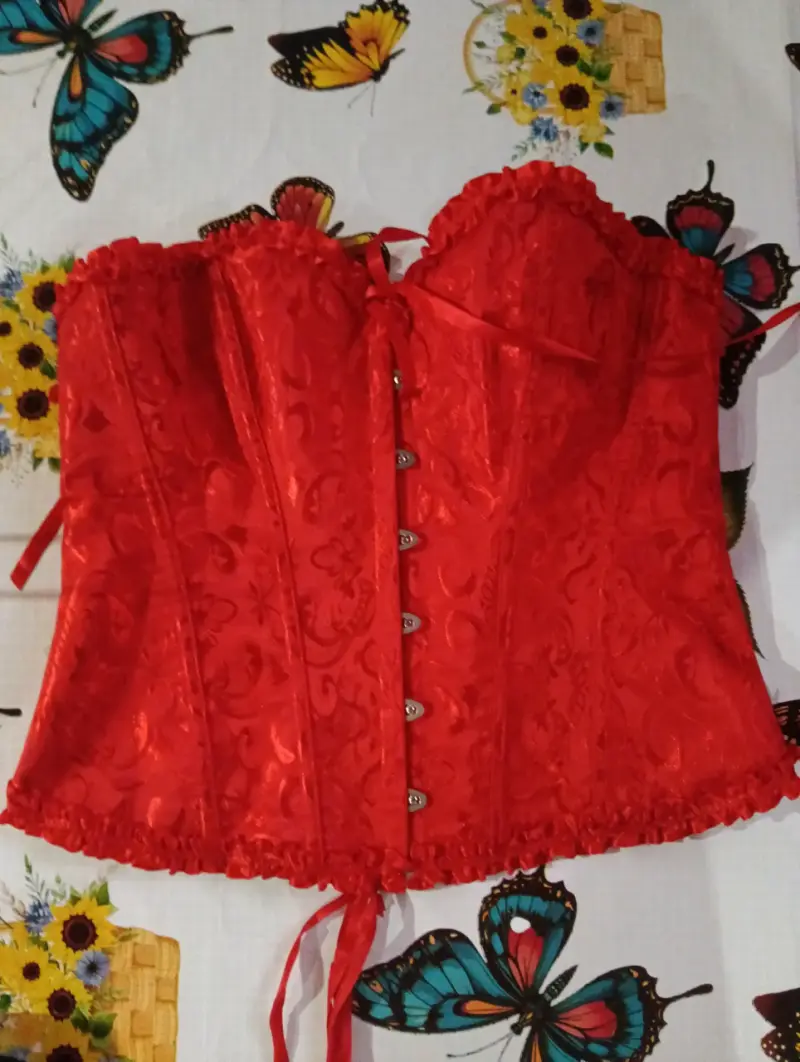 Corset rojo con broches - 1