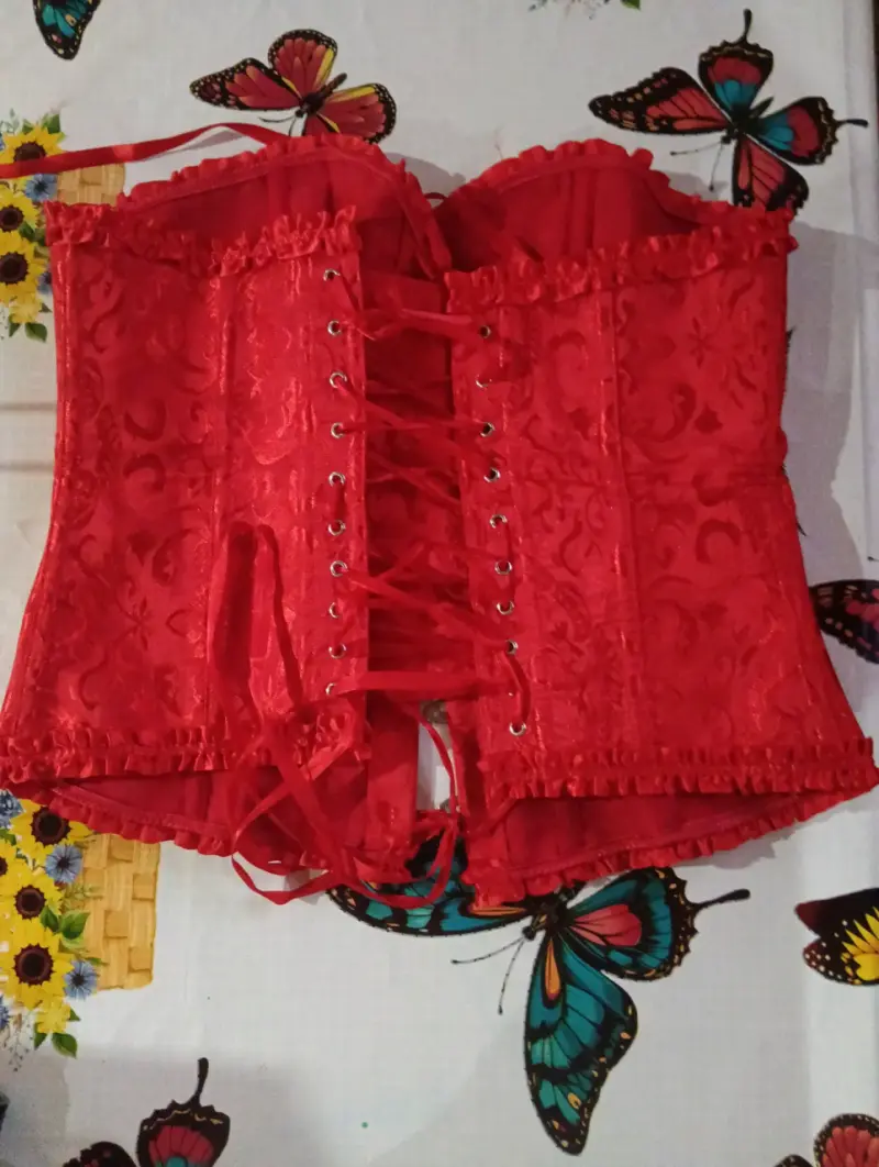 Corset rojo con broches - 3