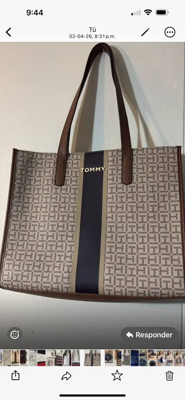 Bolso Tommy estampado beige