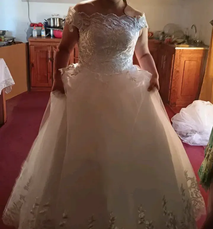 Vestido de novia blanco bordado - 3