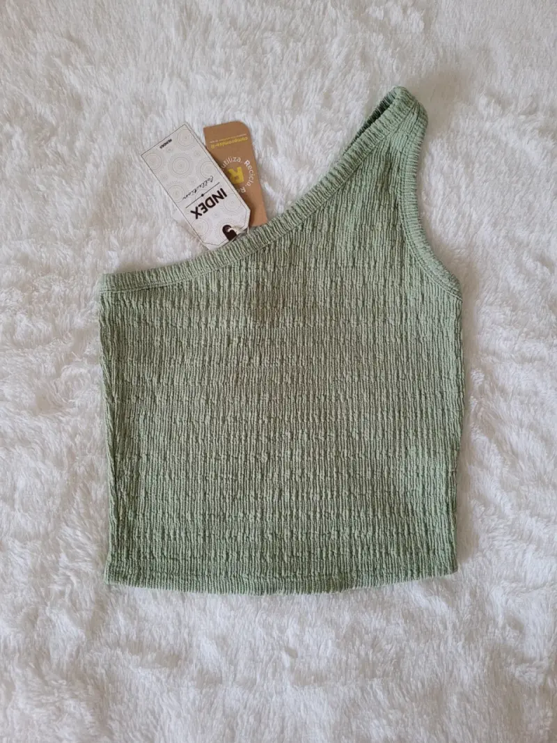 Top de un hombro verde. Nuevo con etiqueta - 1