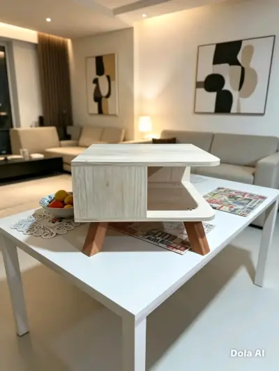 Mesa de centro de madera clara. - miniatura 3