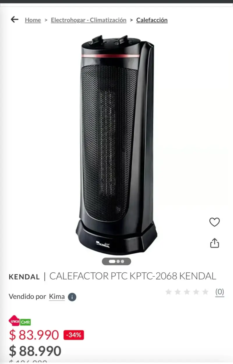 Calefactor Kendal PTC KPTC-2068 - 1