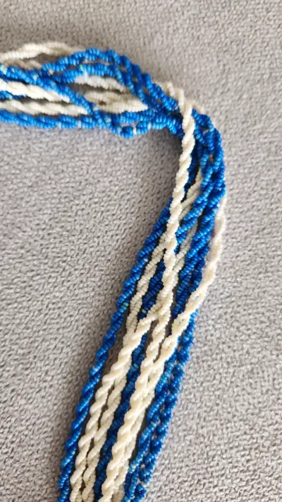 Collar vintage trenzado mostacillas años 90 - miniatura 5