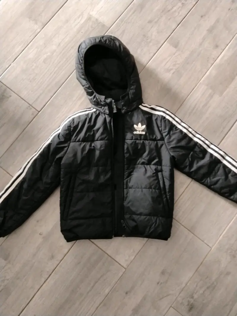 Chaqueta niño negra con capucha Adidas - 1
