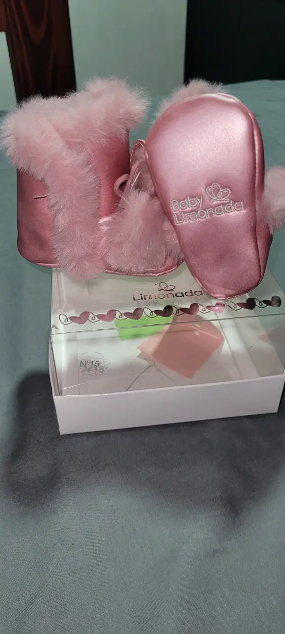 Zapatos de bebé rosas con peluche - 3