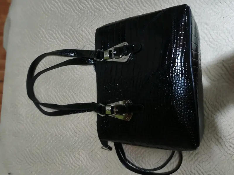 Cartera Sei negra efecto cocodrilo - 2