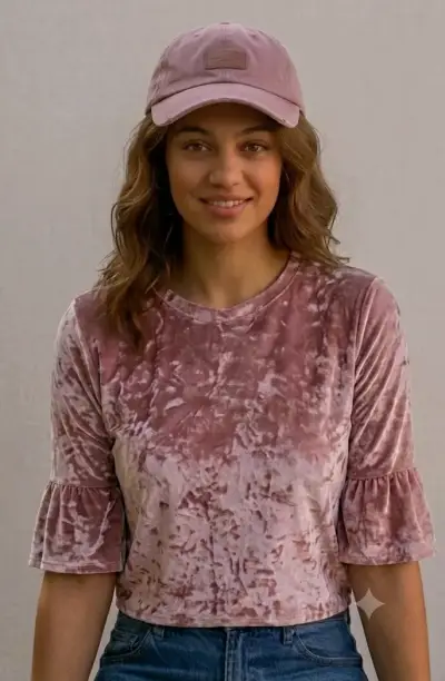 Blusa de terciopelo rosado talla M - miniatura 3