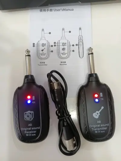 Para los musicos Receptor y transmisor de audio A8 - miniatura 3