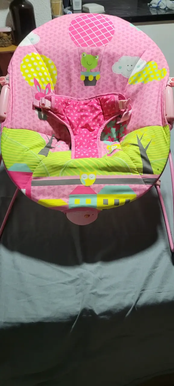 Silla mecedora para bebé rosa - 4