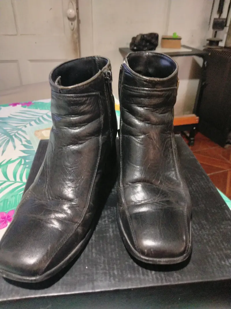 Botines de cuero negros con hebilla - 3
