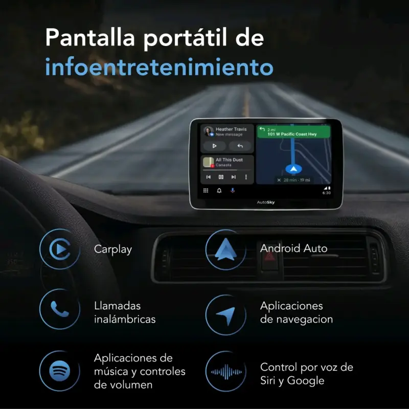 Pantalla portátil infoentretenimiento auto Sky 7" - 2