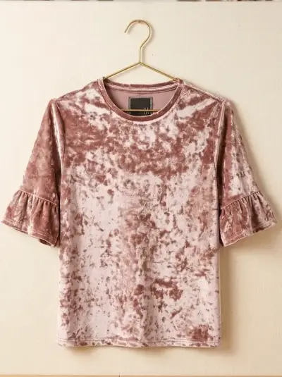 Blusa de terciopelo rosado talla M - miniatura 4