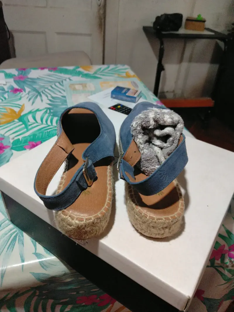 Sandalias de cuero azul - 3