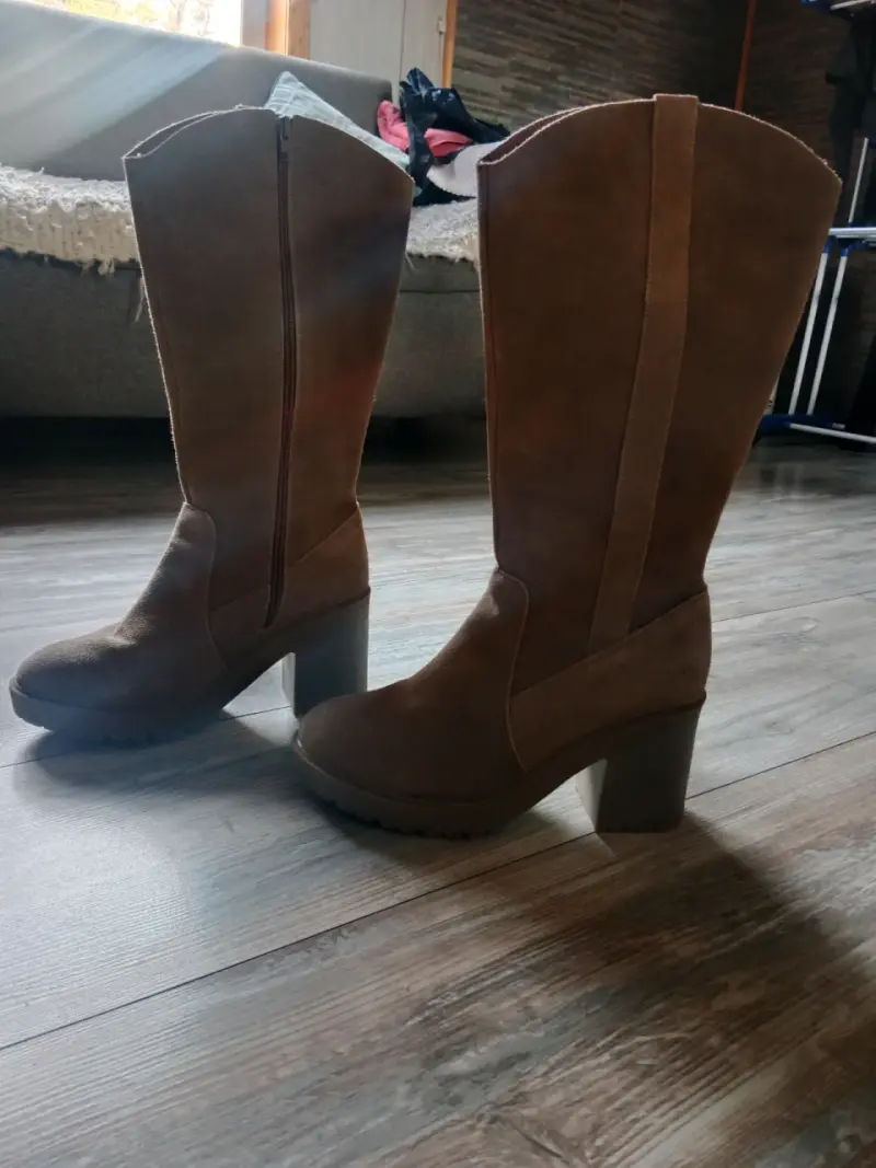 Botas de tacón gris claro - 5