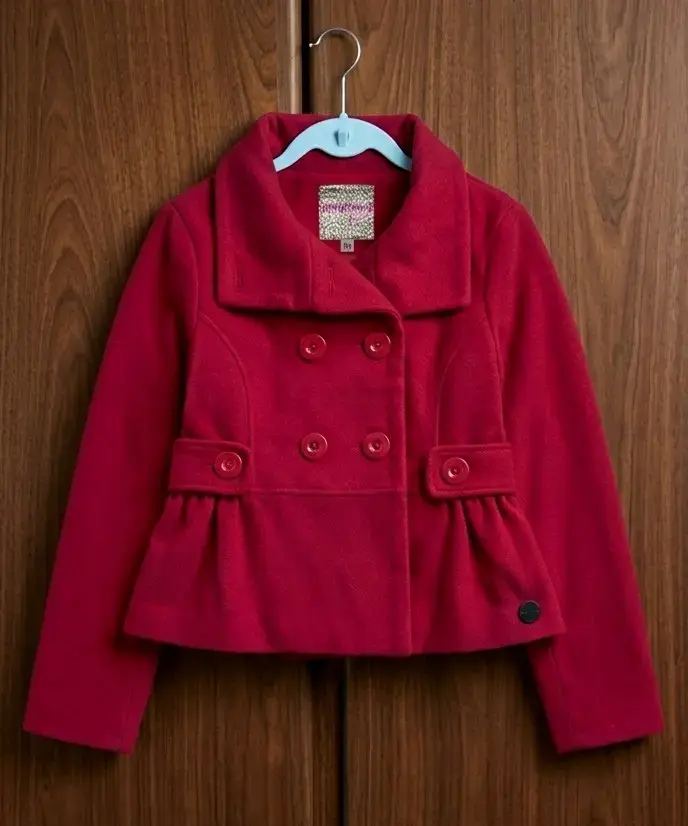 Chaqueta roja abotonada niña talla M - 5