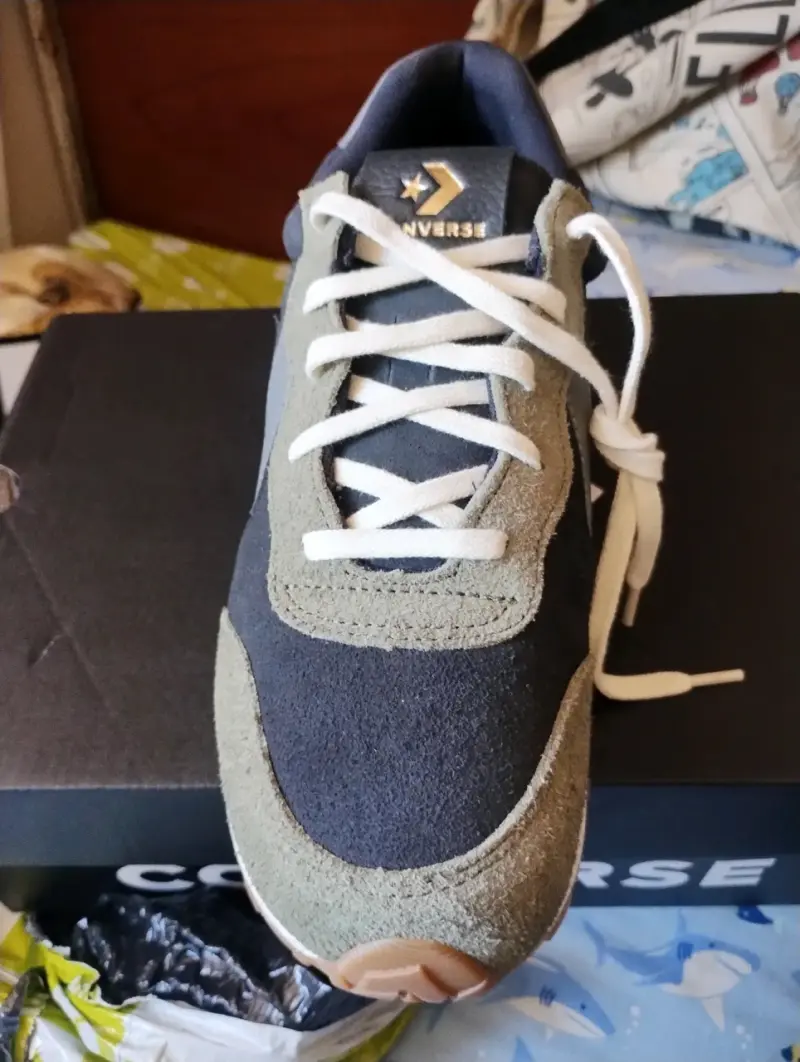 Zapatillas Converse gris y verde - 2