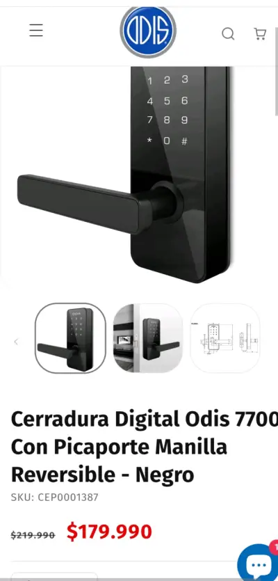Cerradura digital negra Odis - miniatura 3