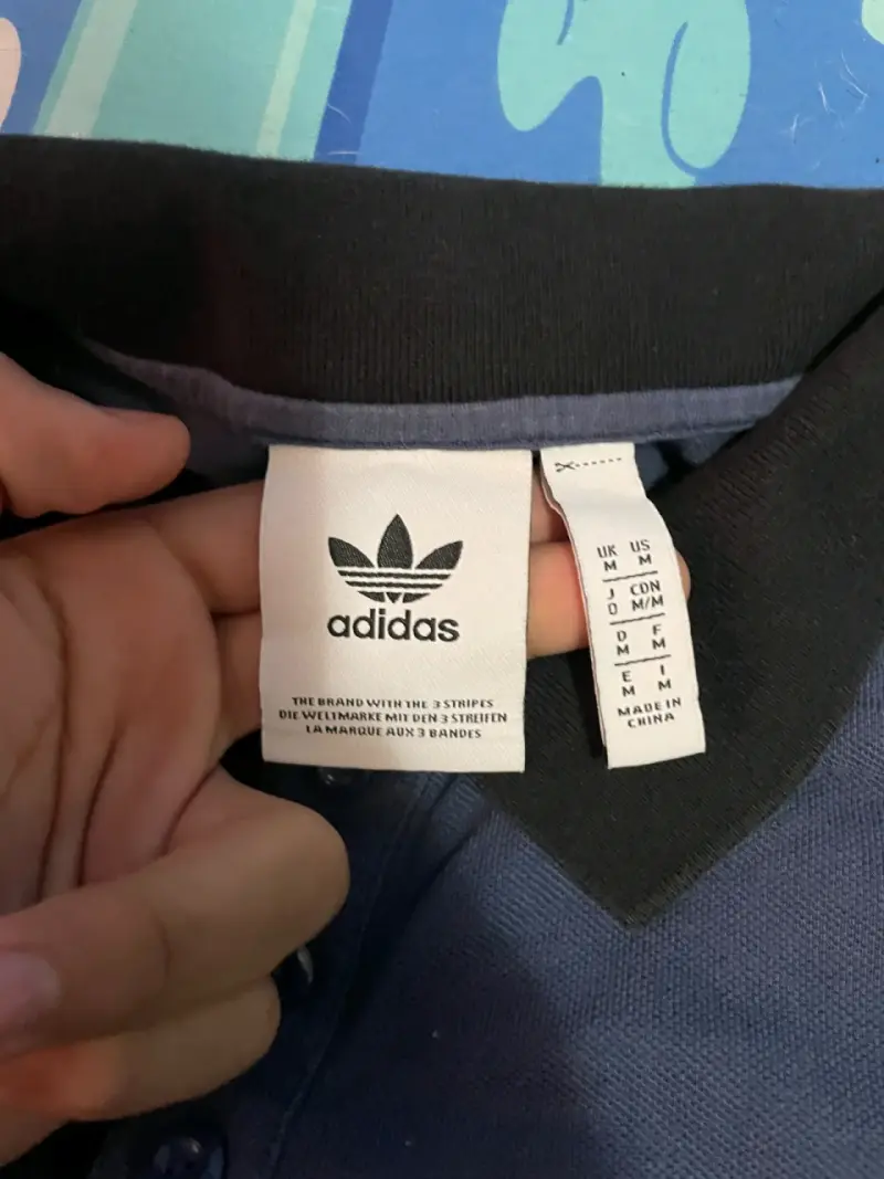 Polera polo Adidas Originals azul y negro - 2