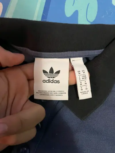 Polera polo Adidas Originals azul y negro - miniatura 2