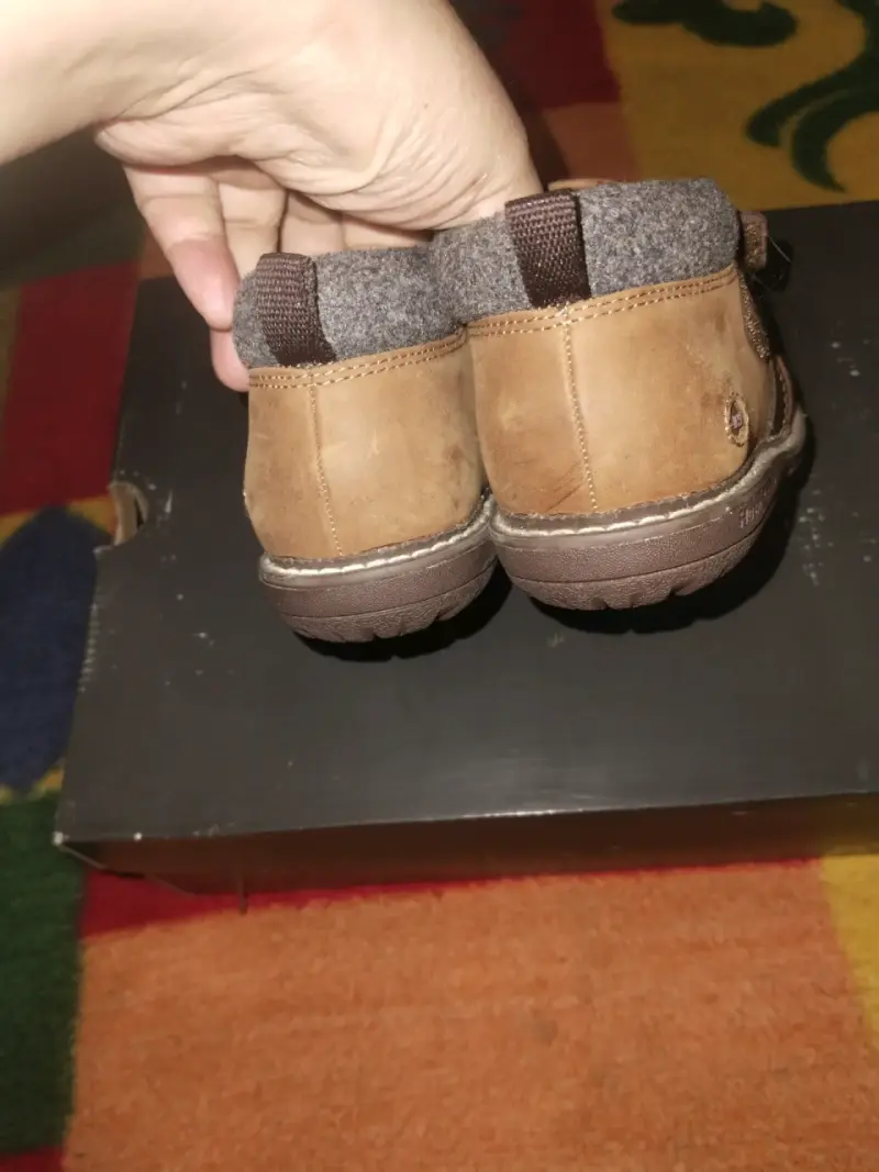 Botines de cuero marrón para niño - 1