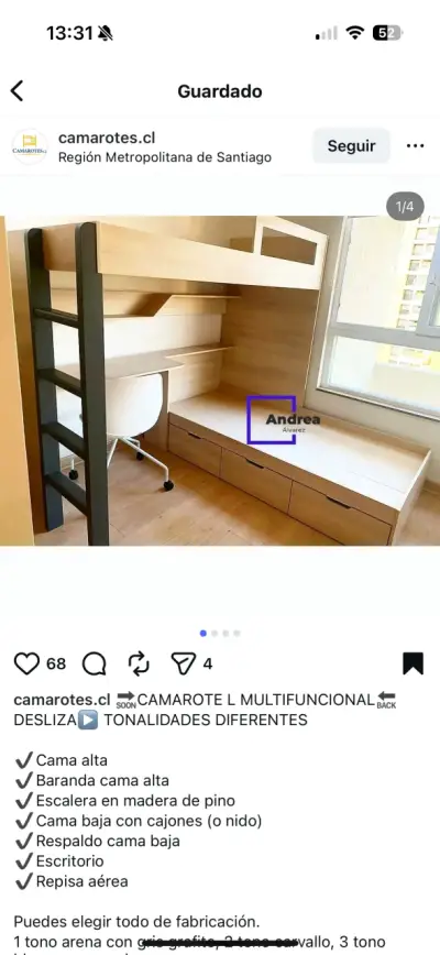 Camarote multifuncional madera - miniatura 1