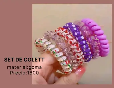 Set de colettes coloridos de goma - miniatura 1