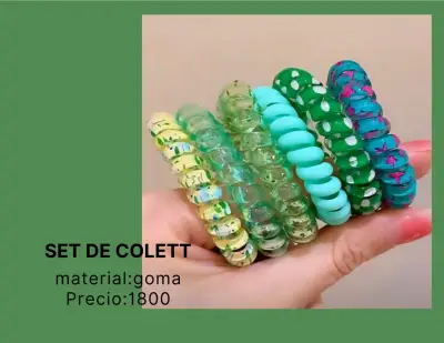Set de colettes coloridos de goma - miniatura 4