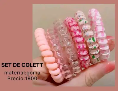Set de colettes coloridos de goma - miniatura 5