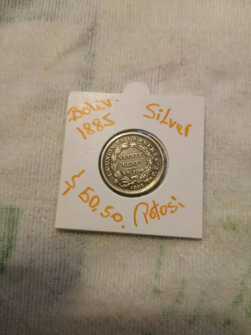 Moneda de plata Bolivia 1885 - 1