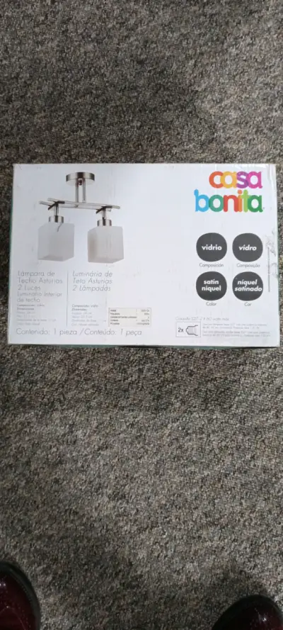 Lámpara de techo doble satinada - miniatura 1
