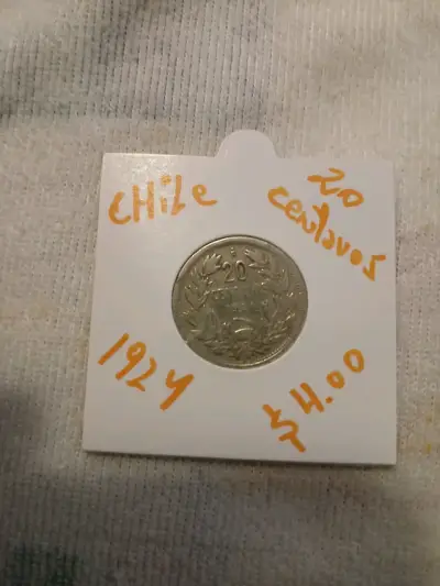Moneda chilena 20 centavos 1924 - miniatura 1