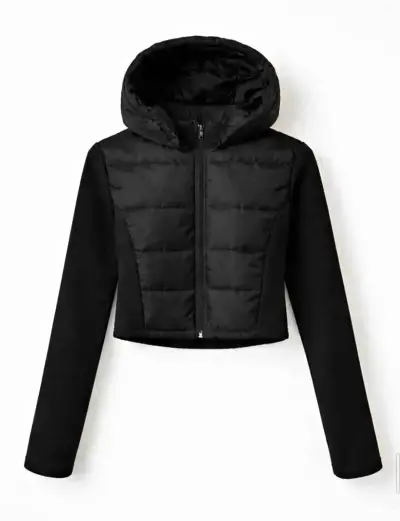 Chaqueta negra con capucha - miniatura 1