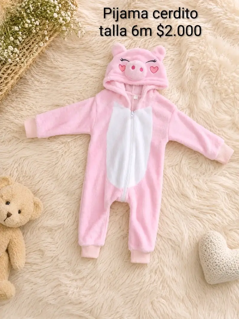 Pijama cerdo talla 6m