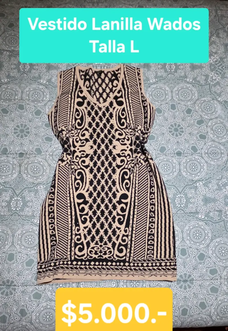 Vestido Lanilla Wados Negro-Beige
