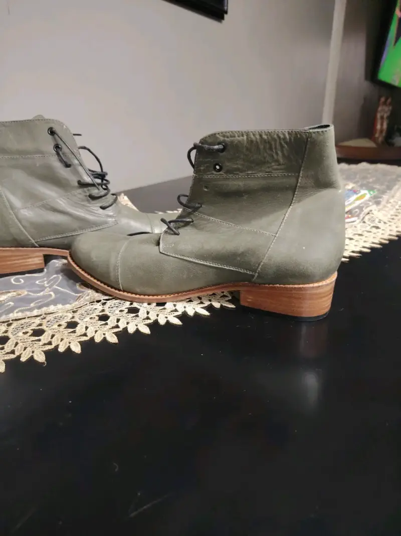 Botines verdes de cuero - 3