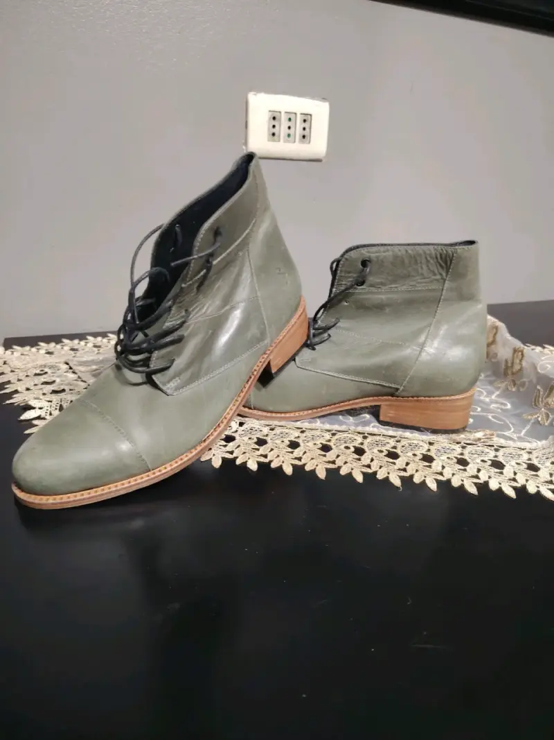 Botines verdes de cuero - 5