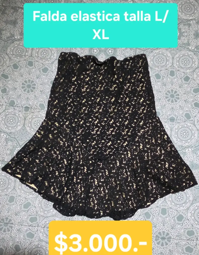 Falda encaje elasticada