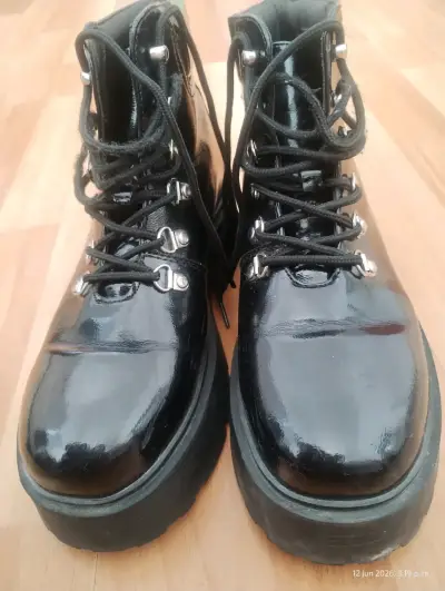 Botas negras de cuero Weide talla 40 - miniatura 3