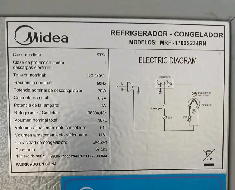 Refrigerador Midea plateado - 3