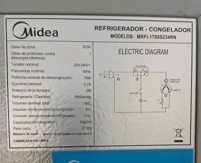 Refrigerador Midea plateado - miniatura 3