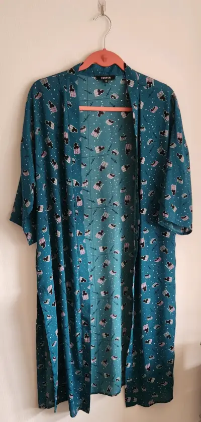 Kimono estampado verde Foster - miniatura 1