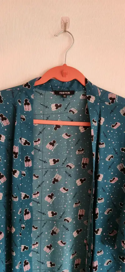 Kimono estampado verde Foster - miniatura 3