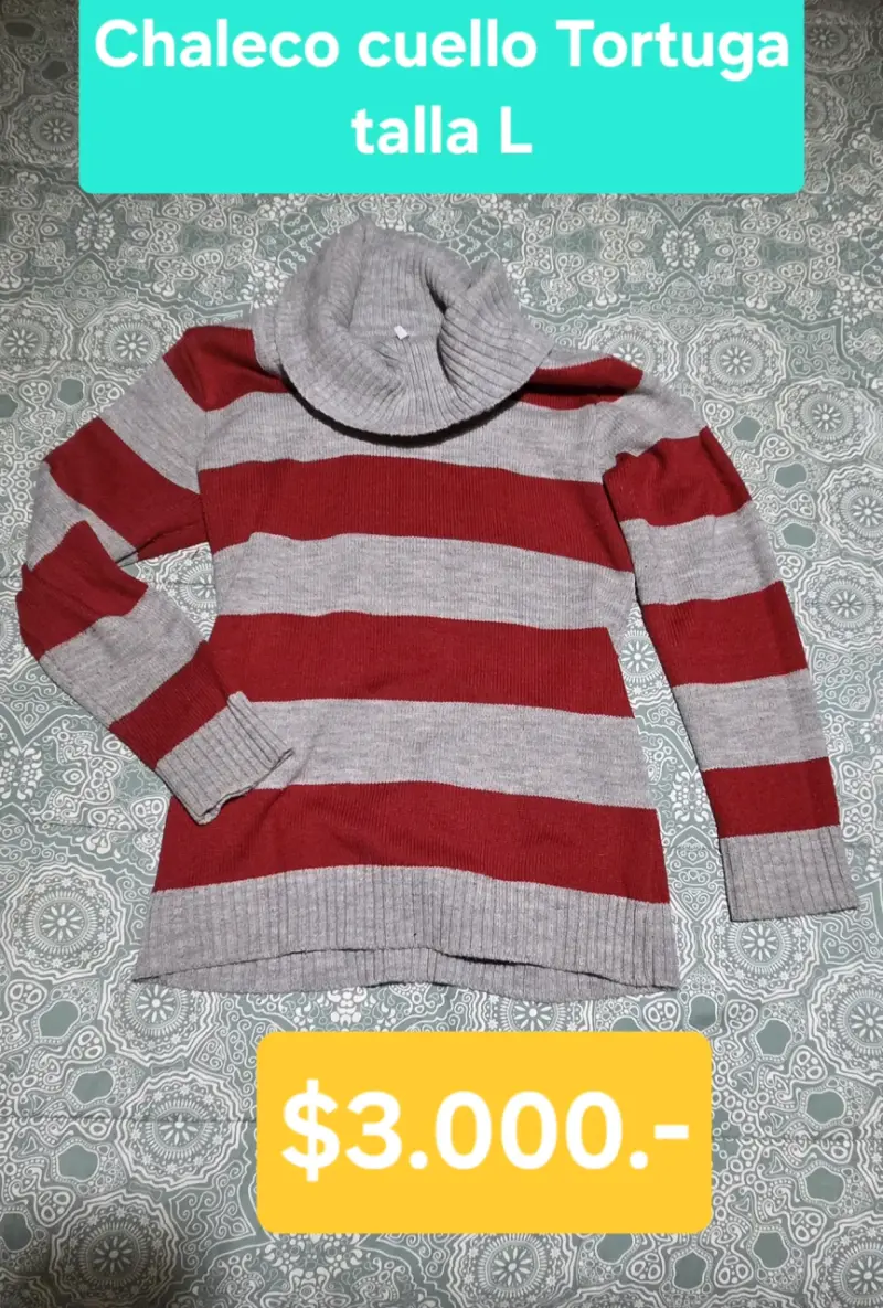 Chaleco cuello tortuga rayado