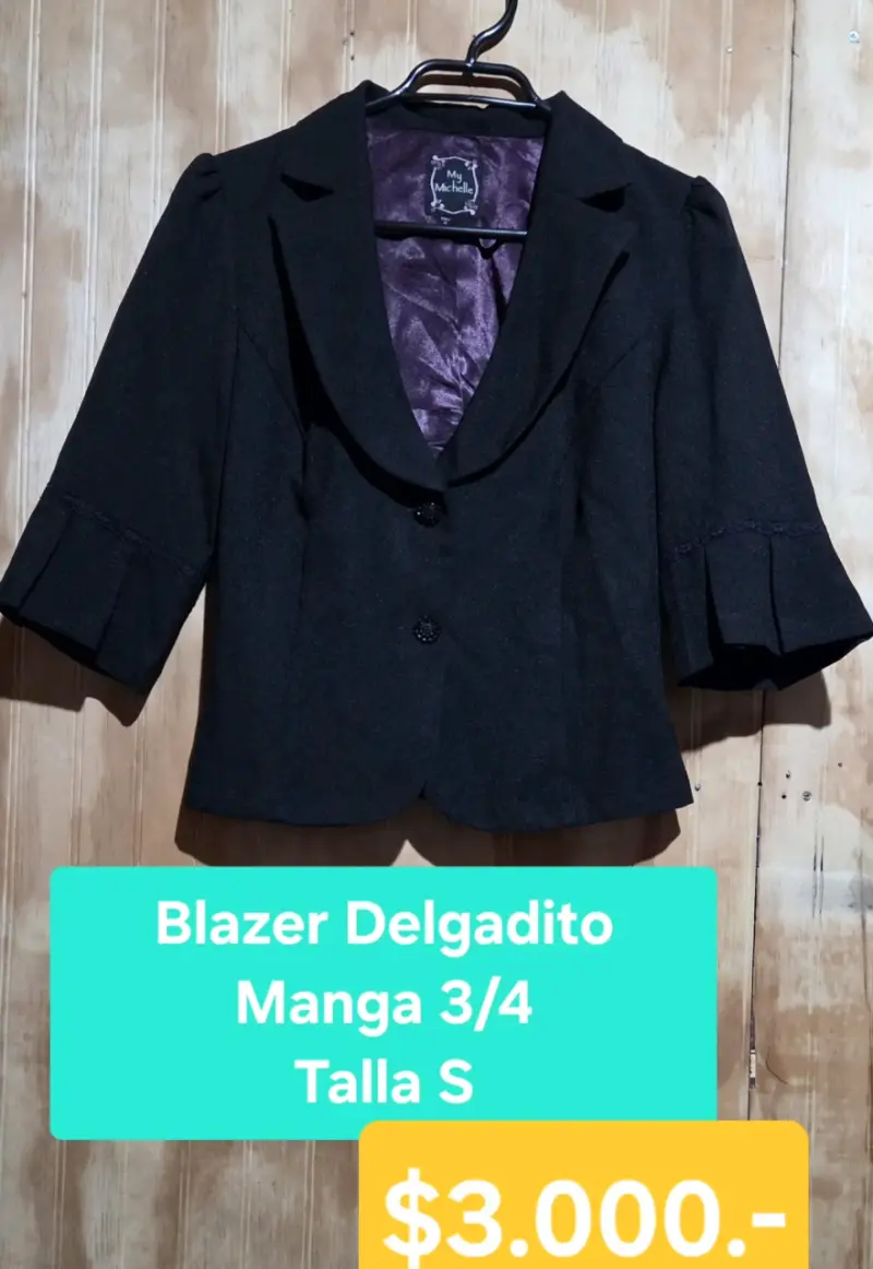 Blazer negro manga 3/4