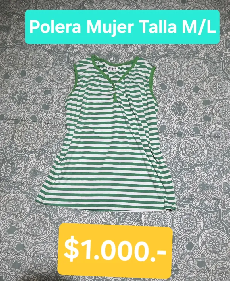 Polera rayada verde talla M/L