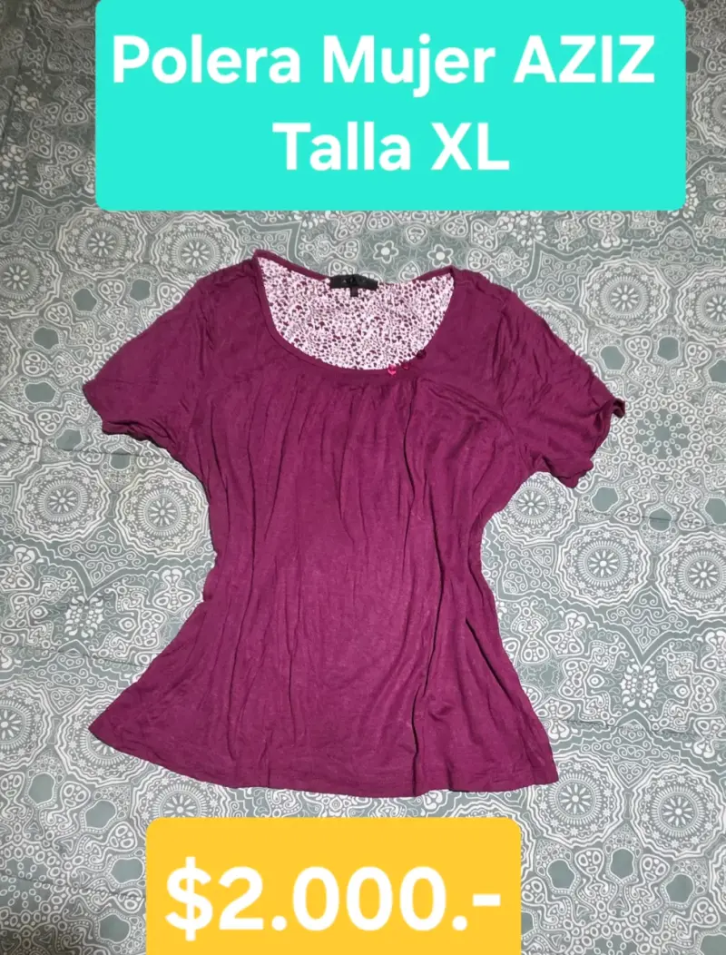Polera mujer fucsia AZIZ XL